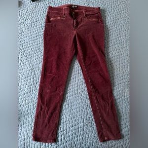 3 for $30 / Dark Berry Corduroy Leggings with Zipper Pocket Details